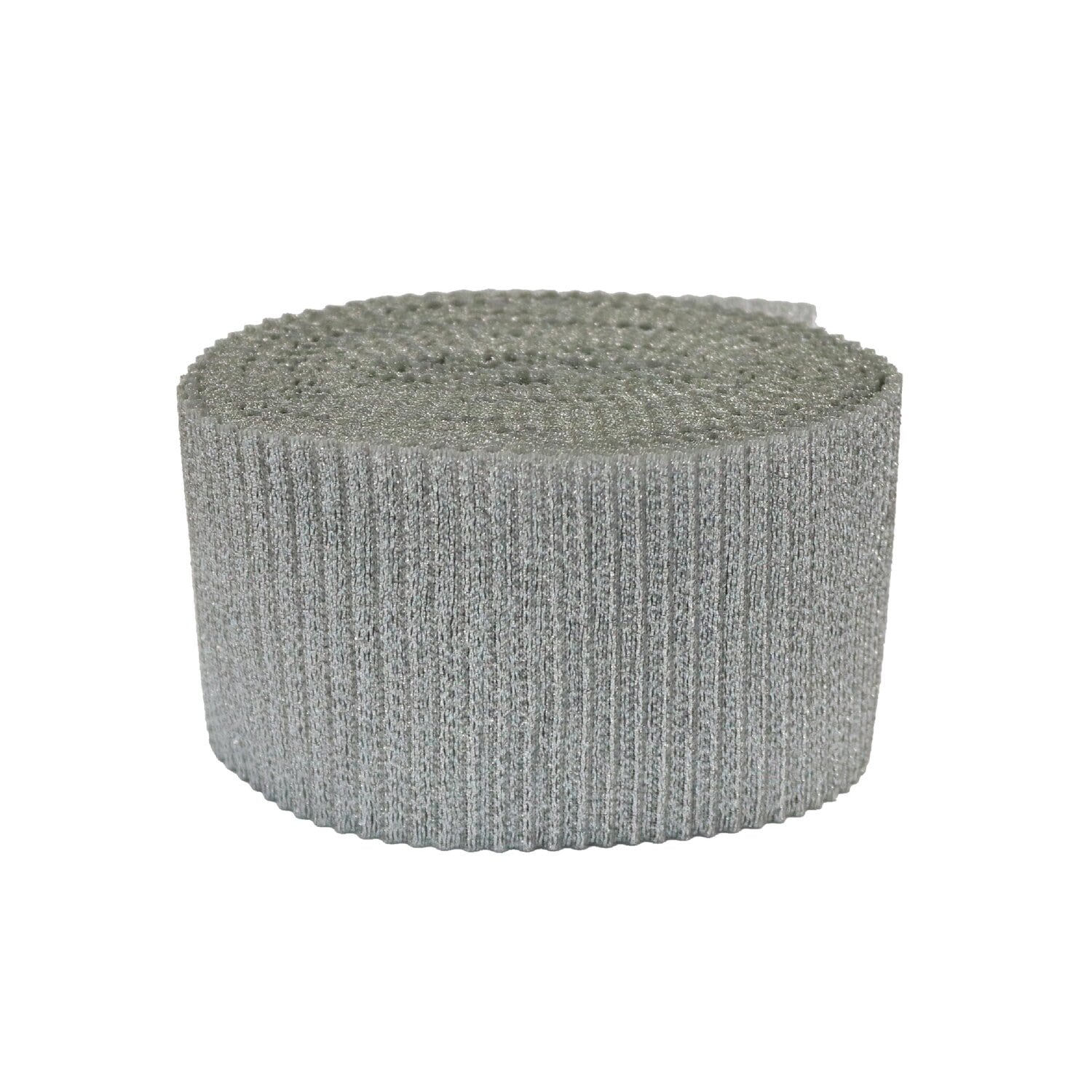 Парча гофрированная шир. 55 мм  арт. 3400 серебро (уп. 10 м)