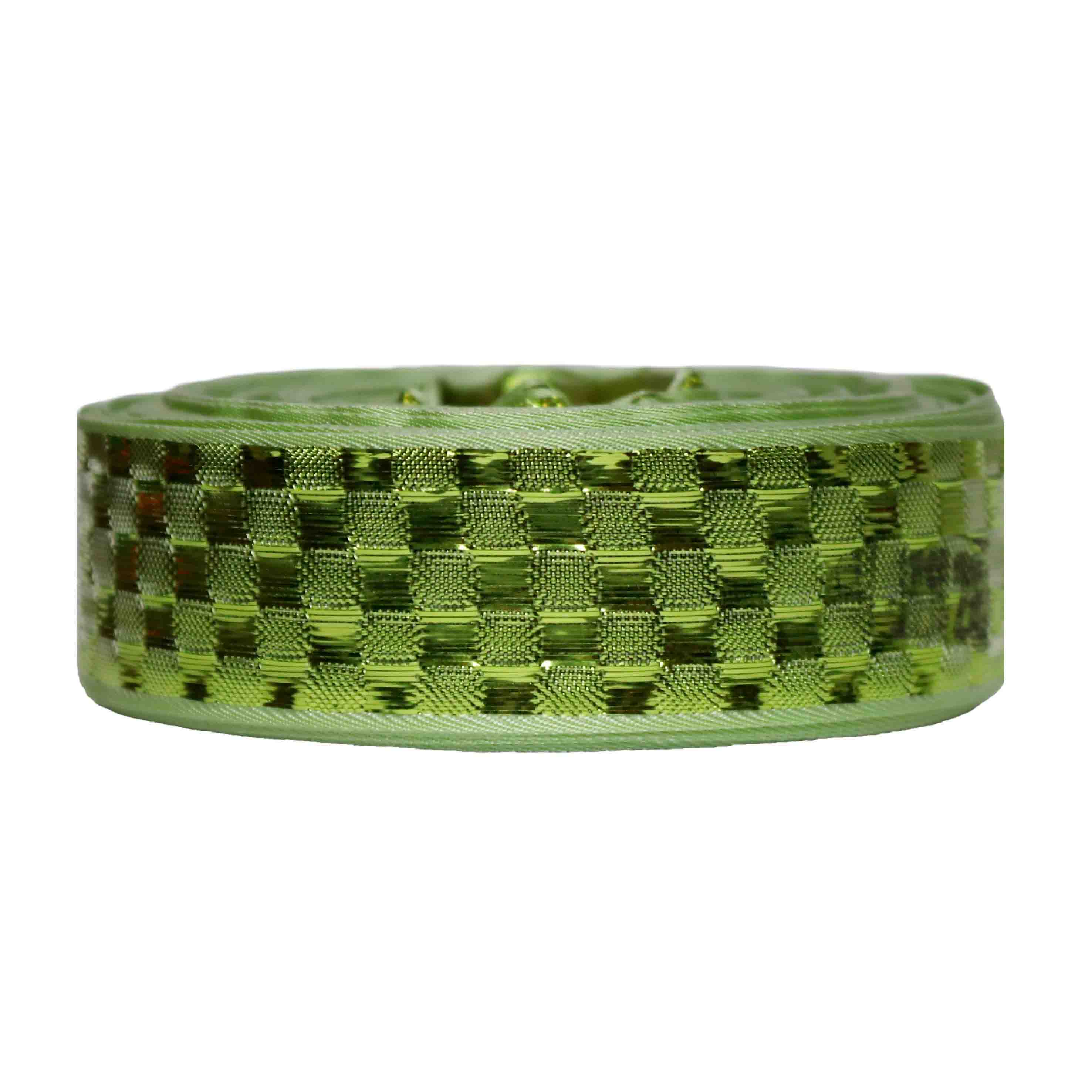 Парча "Радуга" шир. 25 мм  арт. 3559 № 081 ДС фисташковый (уп. 25 м)