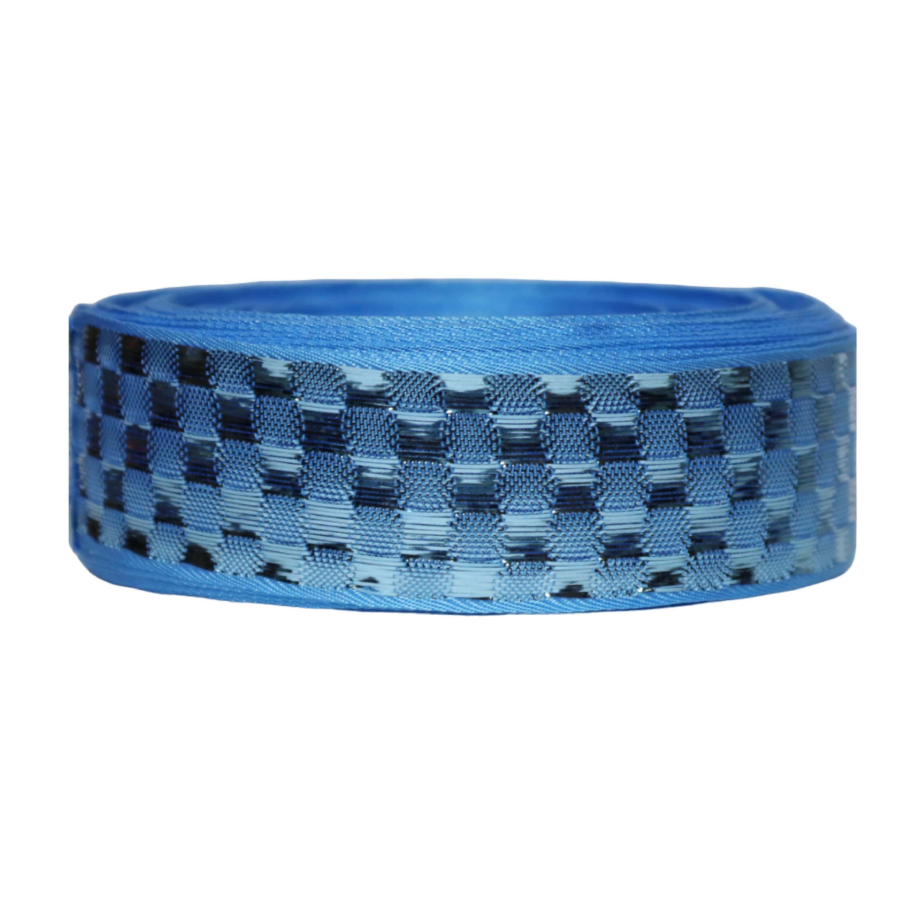 Парча "Радуга" шир. 25 мм  арт. 3559 № 176 ДС т.-голубой (уп. 25 м)