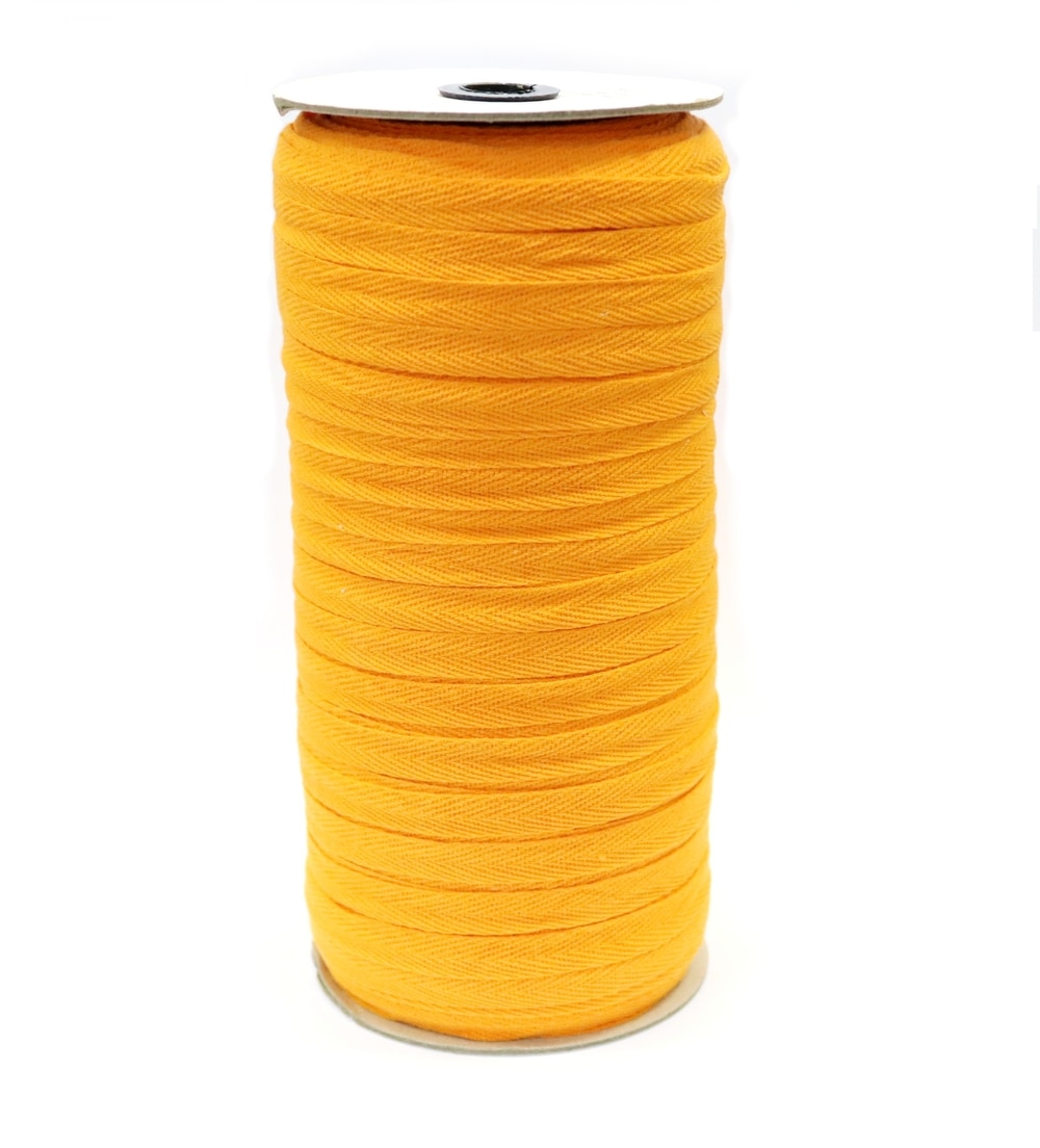 Лента киперная  100 % ХБ на бобине шир.10 мм № 009 ДС оранжевая 2,65 г/м (уп. 200 м) 523