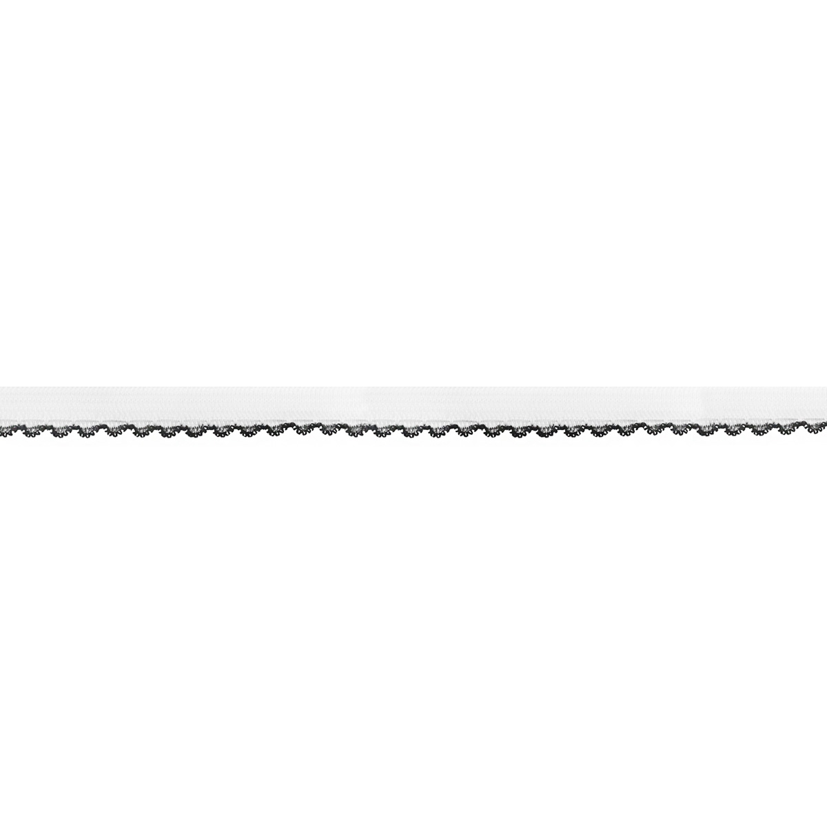 Резинка ажурная для нижнего белья арт. 9112-010 шир. 10 мм бело/черная (уп. 50 м)