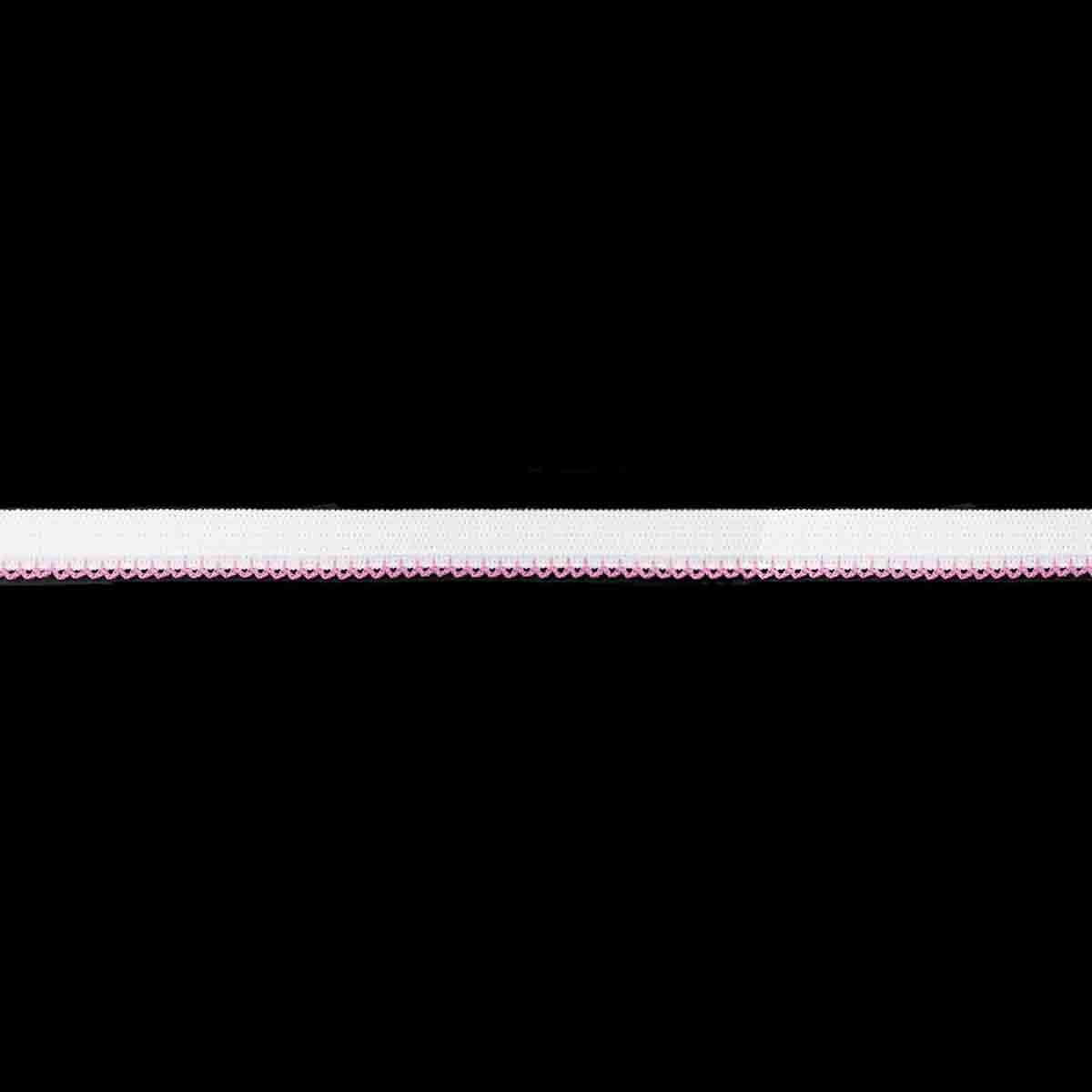 Резинка ажурная (уп. 50 м) арт. 3001-08 шир. 8 мм бело-розовый