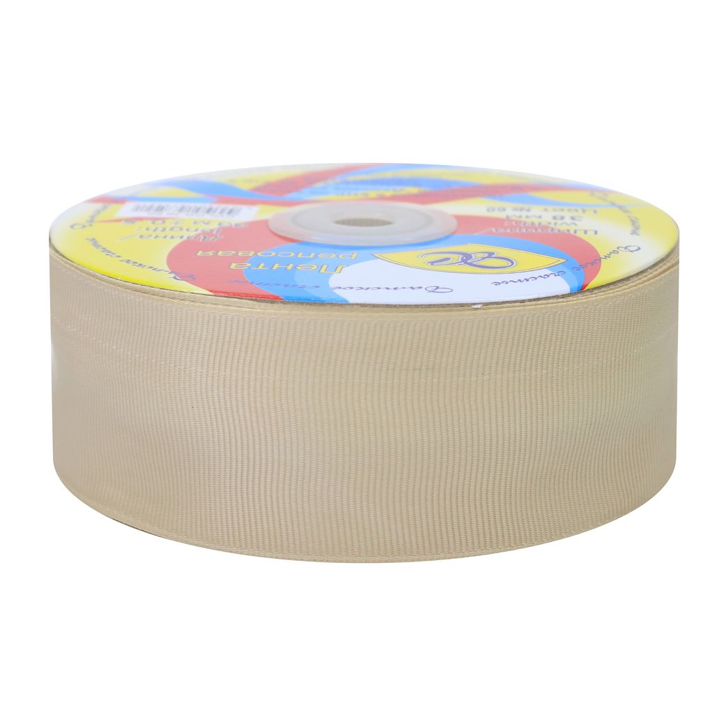 Лента репсовая*(уп. 33 м) шир. 38 мм № 60 бежевый