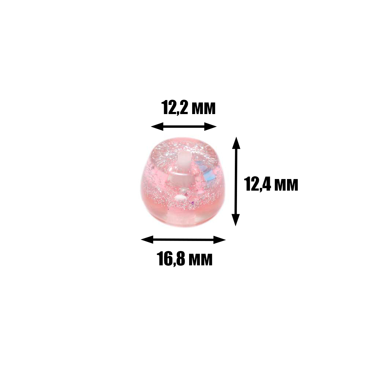 Бусины прозрачные/трапеция (уп. 50 шт.) 16,8х12,4 мм арт. 316-16 № 9 розовый