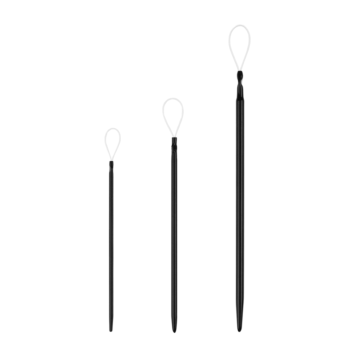 Иглы для пряжи (металлические, ушко из лески) (уп. 3 иглы) диам. 2/3/4 ...