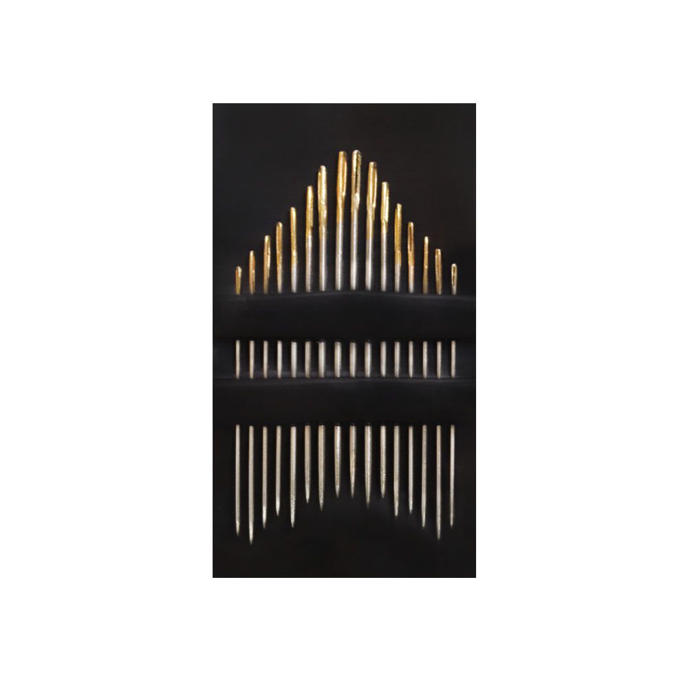 04361 Иглы для вышив. и бисера PONY зол.ушко (16 игл, дл.:34-45мм, диам.:0,53-1,02мм, 1 уп - 5 пл.)