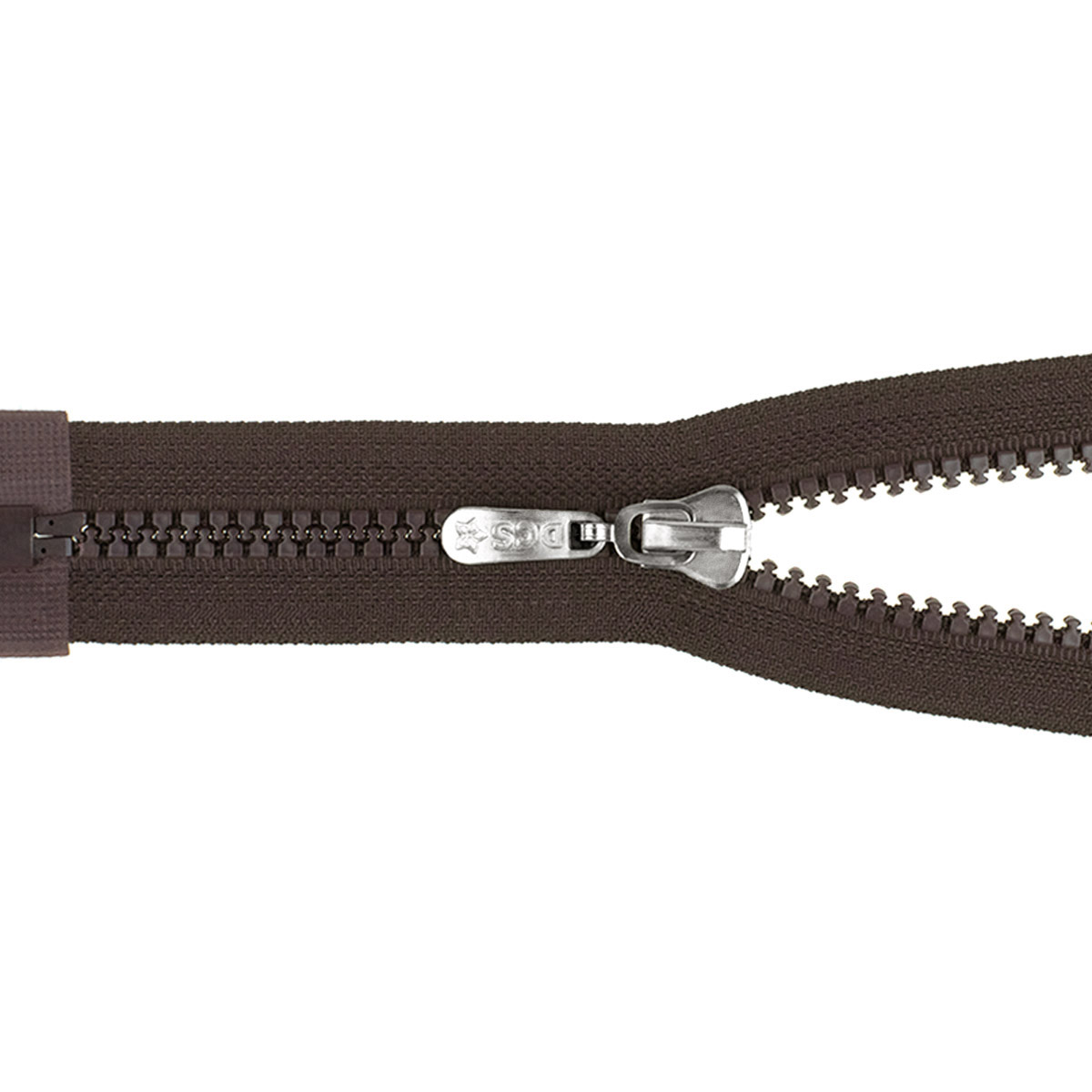Молния "трактор" тип 8 1 замок 50 см № 285 ДС темно-коричневый (слайдер-никель)