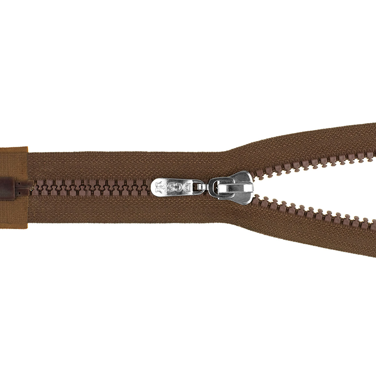 Молния "трактор" тип 8 1 замок 65 см № 050 ДС коричневый (слайдер-никель)