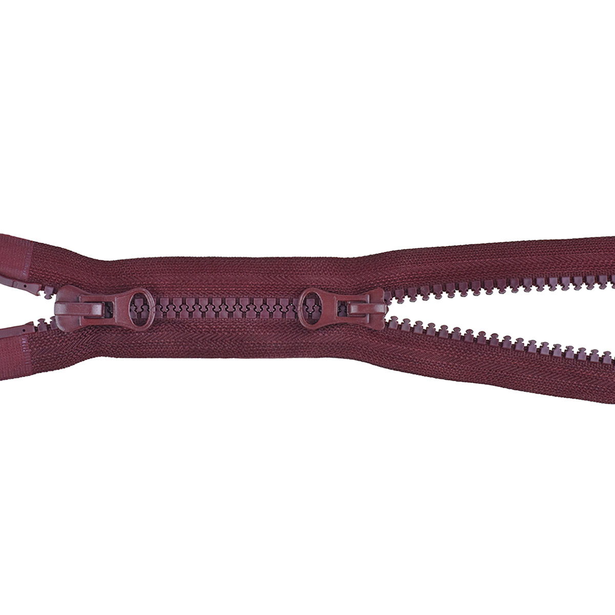 Молния "трактор" тип 8 2 замка 65 см № 215 ДС бордо