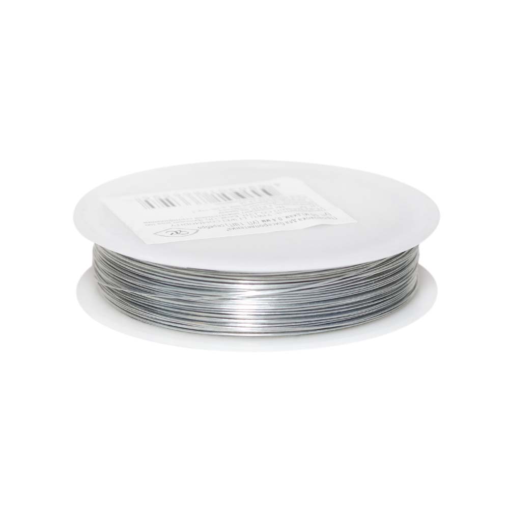 Проволока для бисероплетения* (уп. 50 м) диам. 0,4 мм (УП. 1 ШТ) серебро