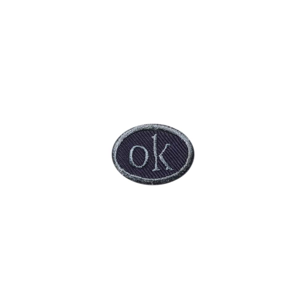 Лейбл клеевой &quot;OK&quot; (уп.100 шт) овал 29х21 мм серый