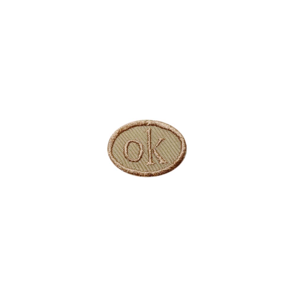 Лейбл клеевой &quot;OK&quot; (уп.100 шт) овал 29х21 мм бежевый