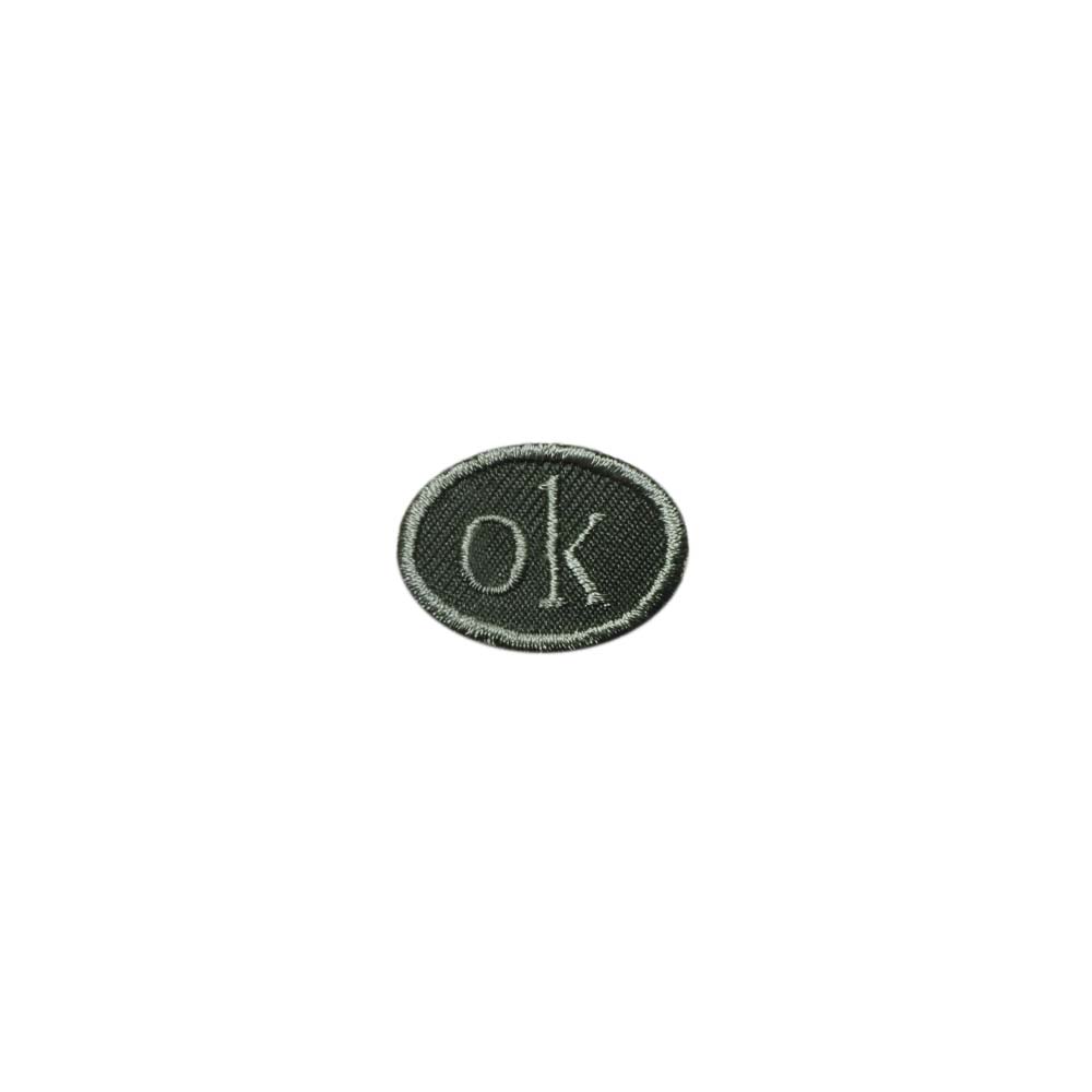 Лейбл клеевой &quot;OK&quot; (уп.100 шт) овал 29х21 мм хаки