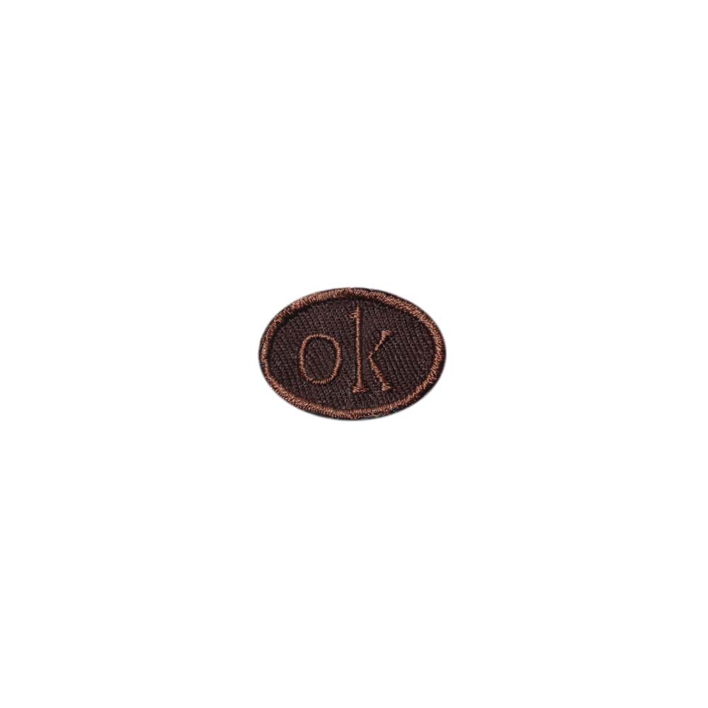 Лейбл клеевой &quot;OK&quot; (уп.100 шт) овал 29х21 мм коричневый