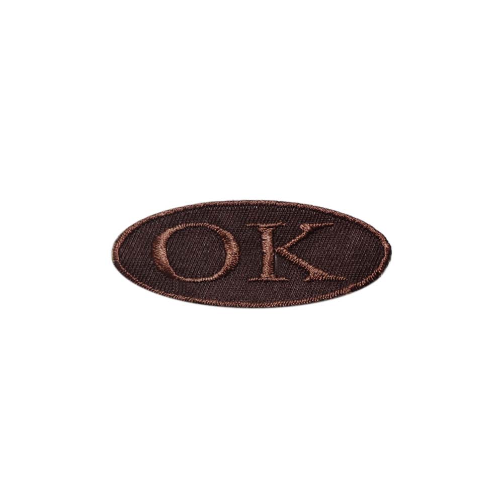Лейбл клеевой &quot;OK&quot; (уп.20 шт) овал 65х25 мм коричневый