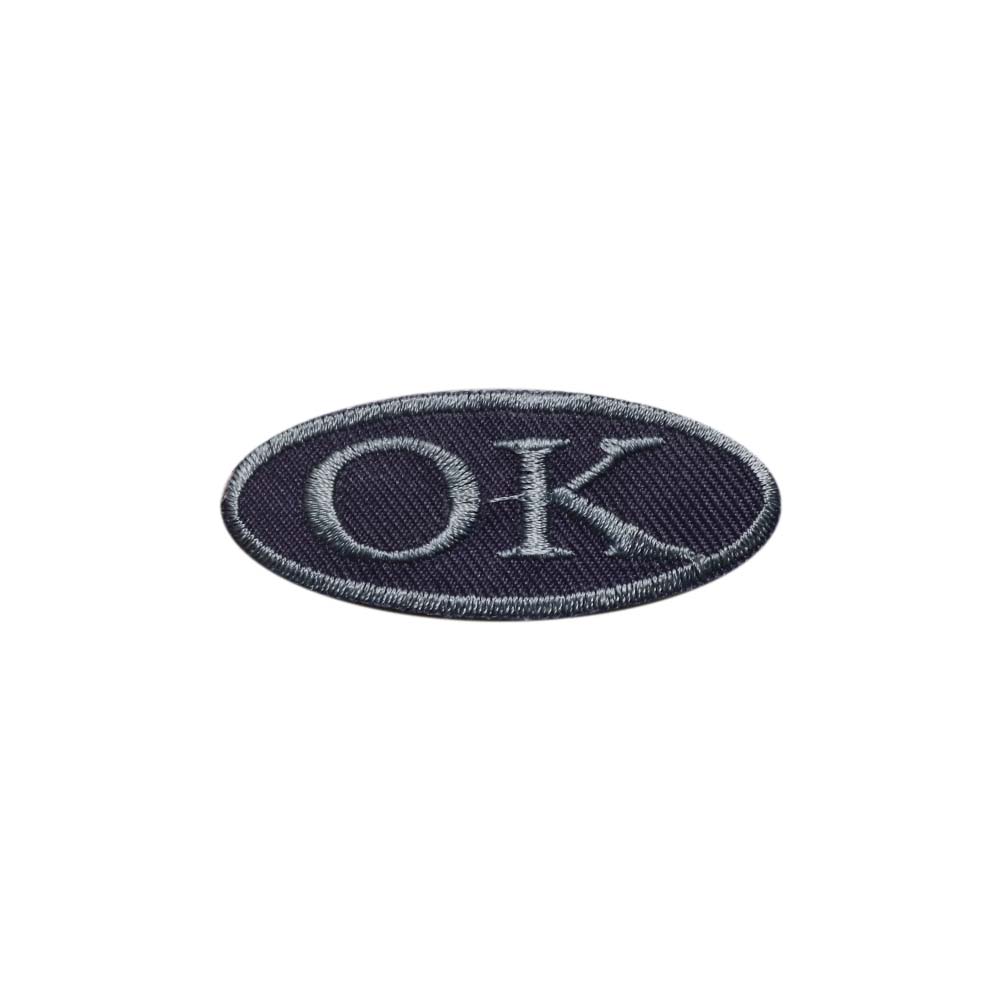 Лейбл клеевой &quot;OK&quot; (уп.20 шт) овал 65х25 мм серый