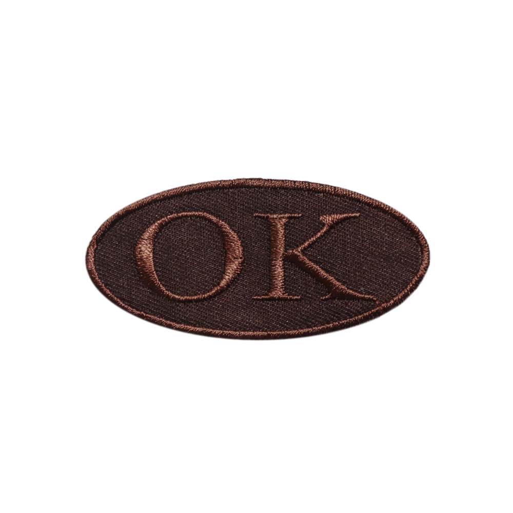 Лейбл клеевой &quot;OK&quot; (уп.20 шт) овал 73х34 мм коричневый