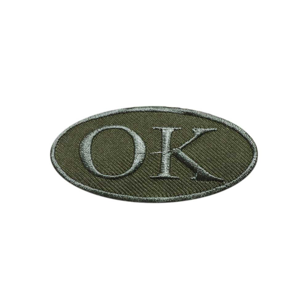 Лейбл клеевой &quot;OK&quot; (уп.20 шт) овал 73х34 мм хаки