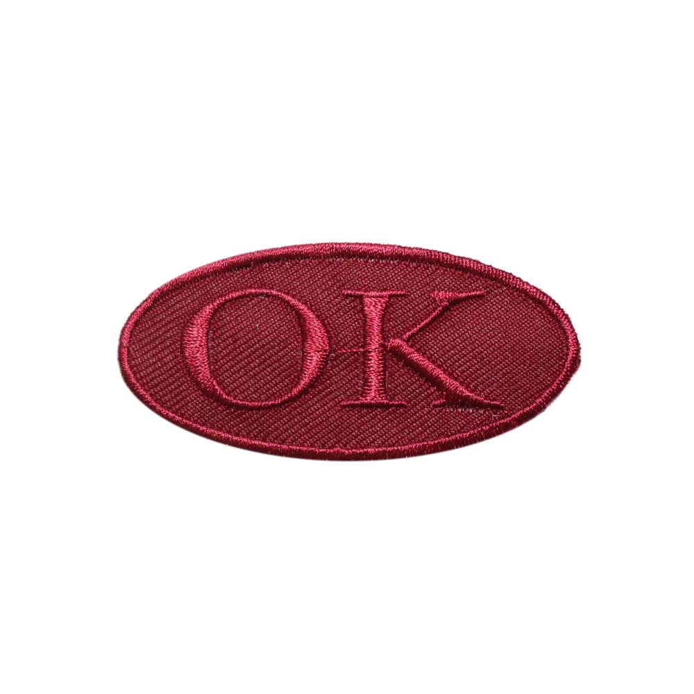 Лейбл клеевой &quot;OK&quot; (уп.20 шт) овал 73х34 мм бордо