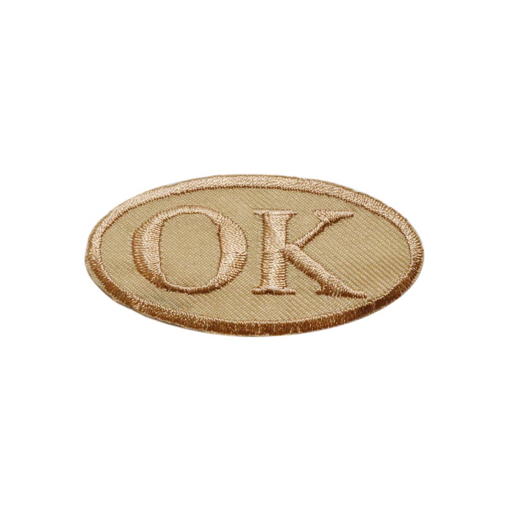 Лейбл клеевой &quot;OK&quot; (уп.20 шт) овал 73х34 мм бежевый