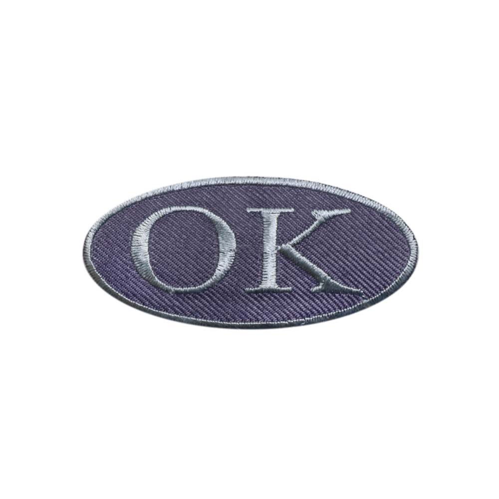Лейбл клеевой &quot;OK&quot; (уп.20 шт) овал 73х34 мм серый