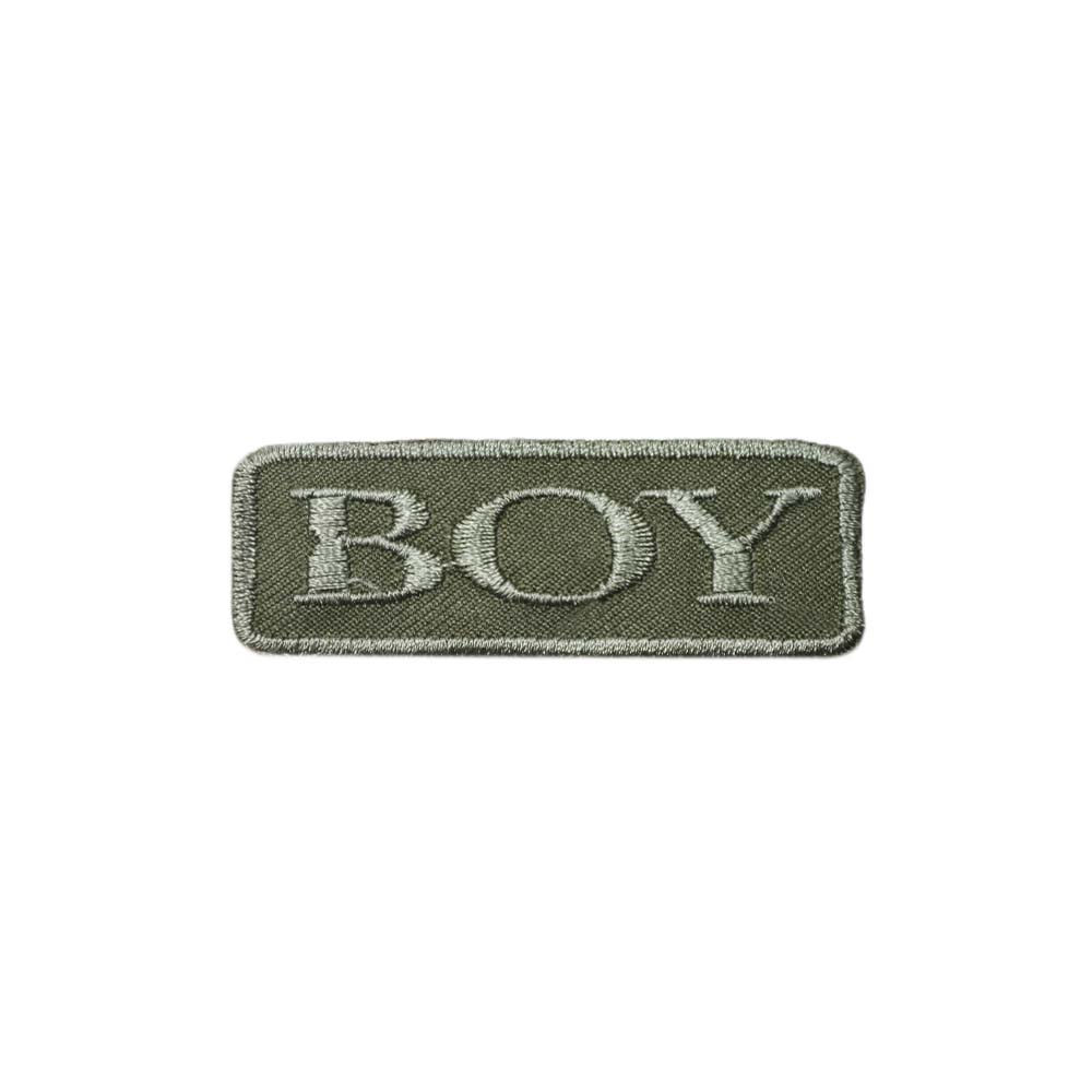 Лейбл клеевой &quot;BOY&quot; (уп.20 шт) прямоуг. 73х25 мм хаки