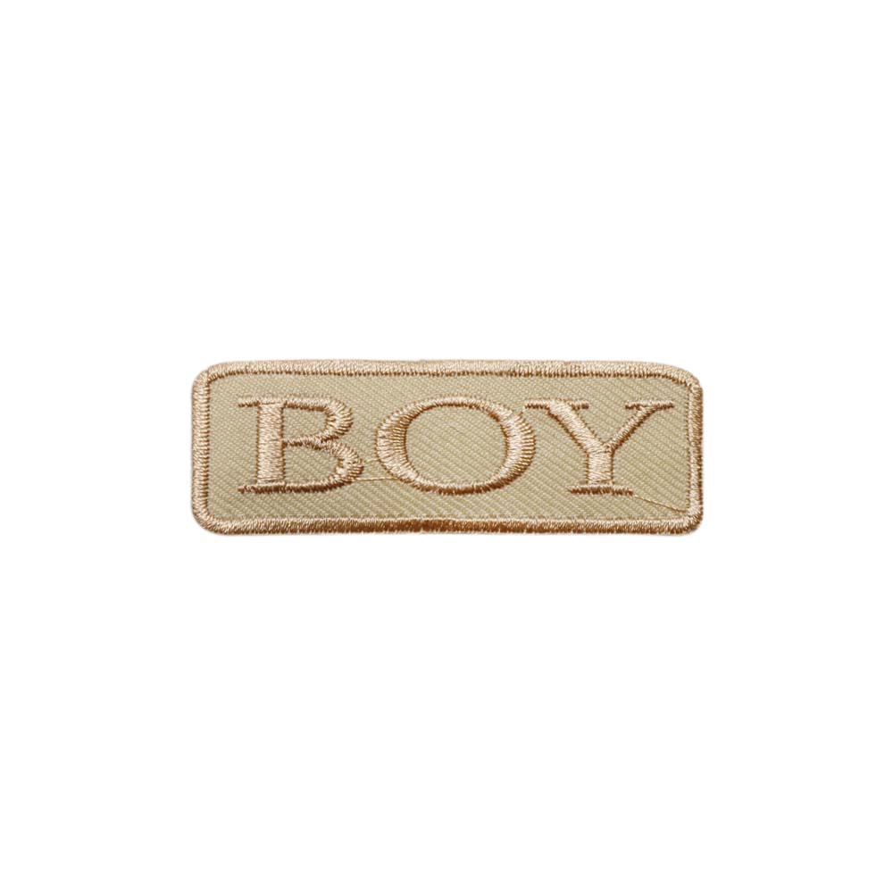Лейбл клеевой &quot;BOY&quot; (уп.20 шт) прямоуг. 73х25 мм бежевый