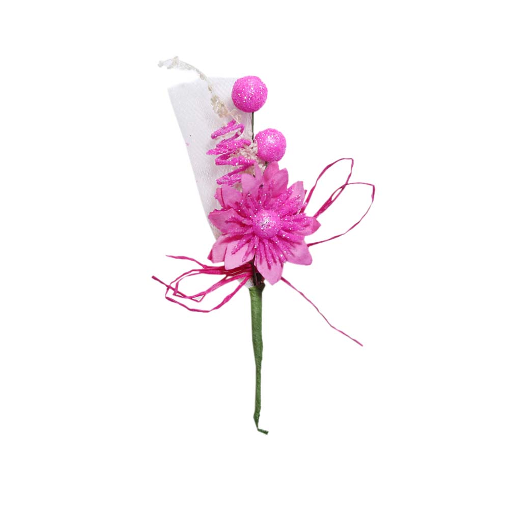 Букетик арт 15-063  Хризантема с блеском (уп. 12 шт) 5х9 см розовый