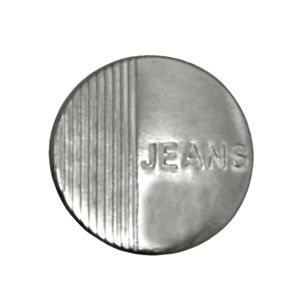 Кнопки - пуговицы джинсовые (уп 100 шт.) диам. 17 мм рис. 1005 никель (JEANS)