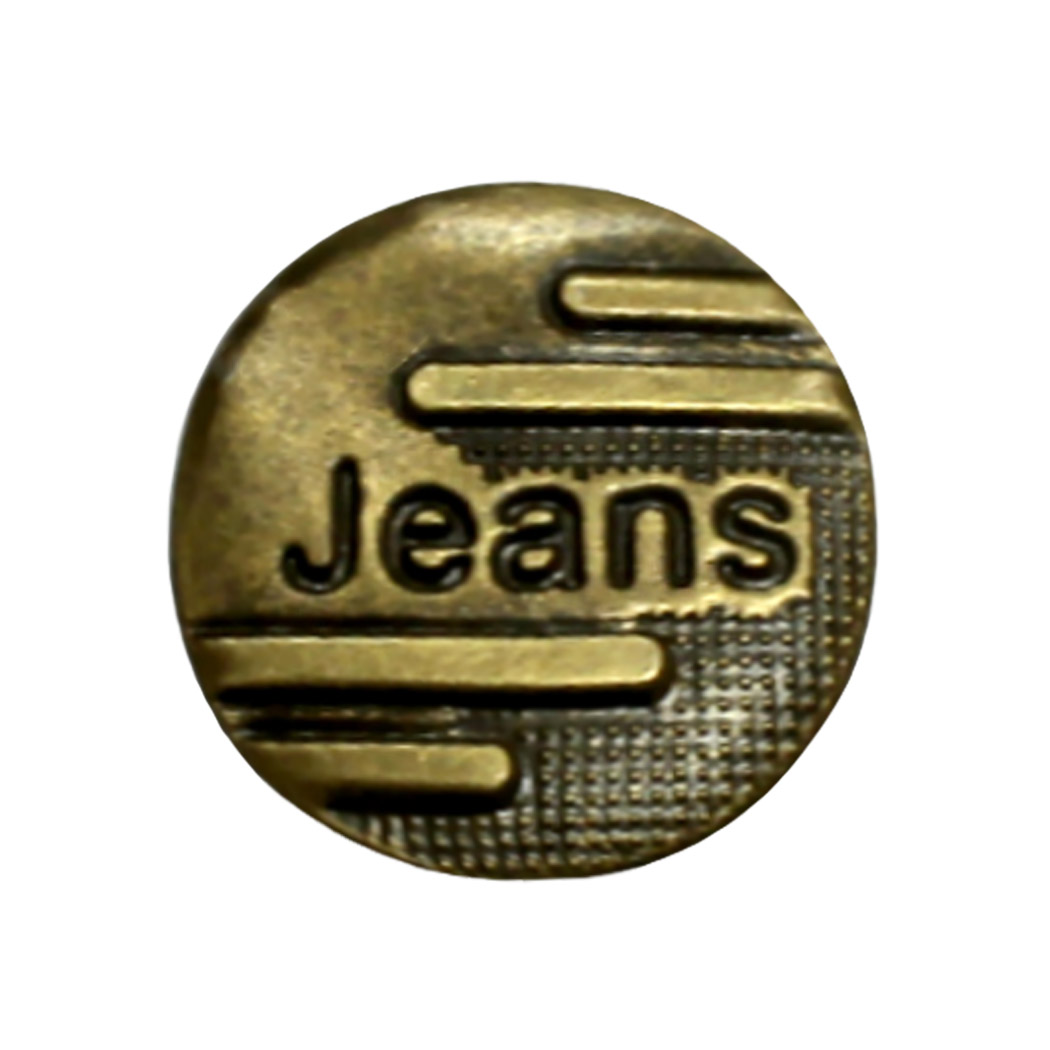 Кнопки - пуговицы джинсовые (уп 100 шт.) диам. 17 мм рис. 1065 латунь JEANS