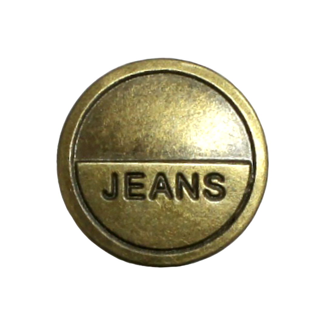 Кнопки - пуговицы джинсовые (уп 100 шт.) диам. 17 мм рис. 1069 оксид (антик) JEANS