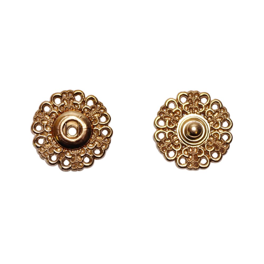 Кнопка потайная декоративная (уп. 50 шт) диам. 25 мм золото