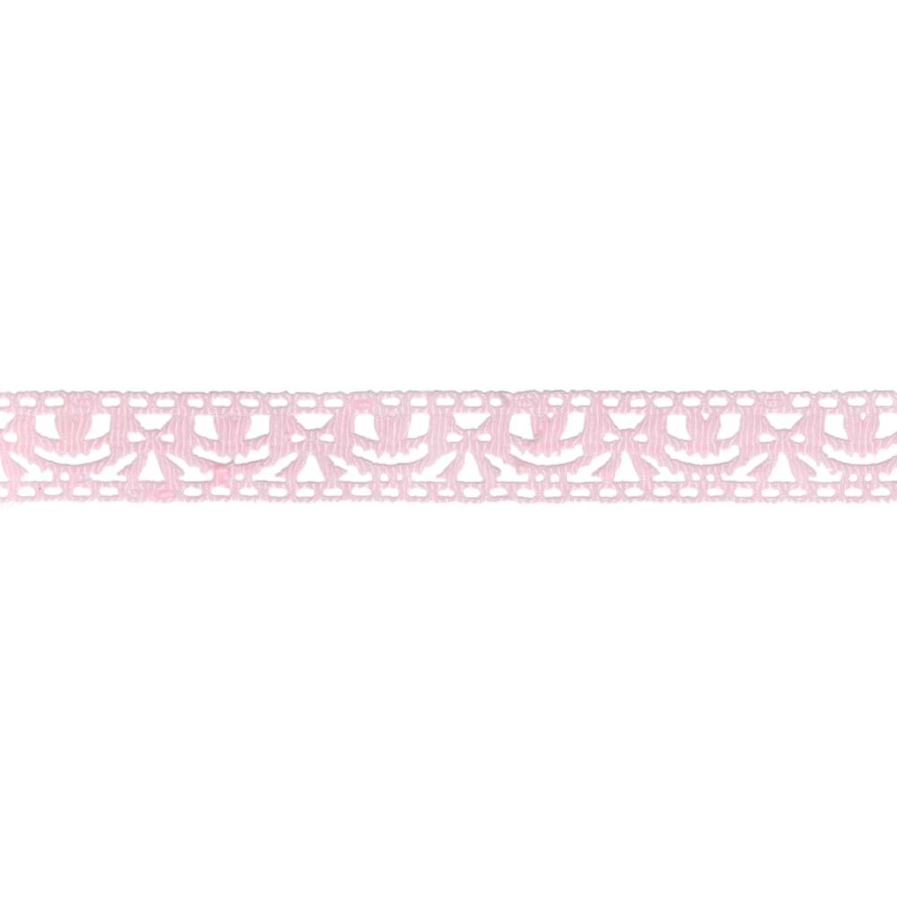 Лента декор. репсовая рис. &quot;бантики&quot; (уп.10ярд) ш.15 мм розовый
