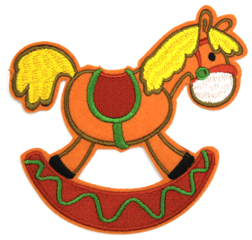 Термоаппликация (уп. 10 шт.) 14х10 см Лошадка-качалка