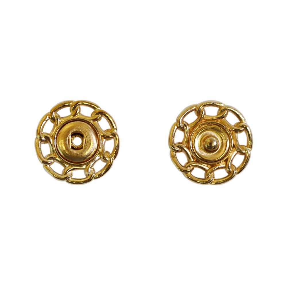 Кнопка потайная декоративная цепочка (уп. 50 шт) диам. 21 мм золото
