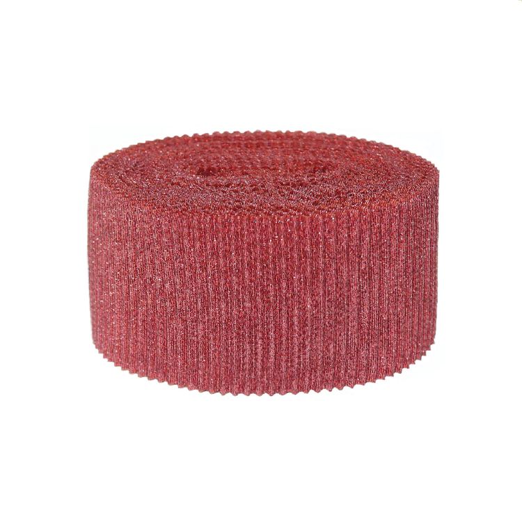 Парча гофрированная шир. 55 мм  арт. 3400 № 257 ДС красный (уп. 10 м)