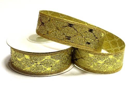 Лента декор. с люрексом (уп.10 ярд) ш.25 мм арт. LB 150-4 золото