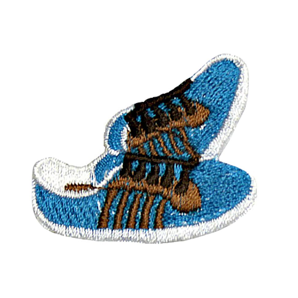 Термоаппликация (уп. 12 шт.) 4,5*3,0 см арт. F214 "Кеды" голубой