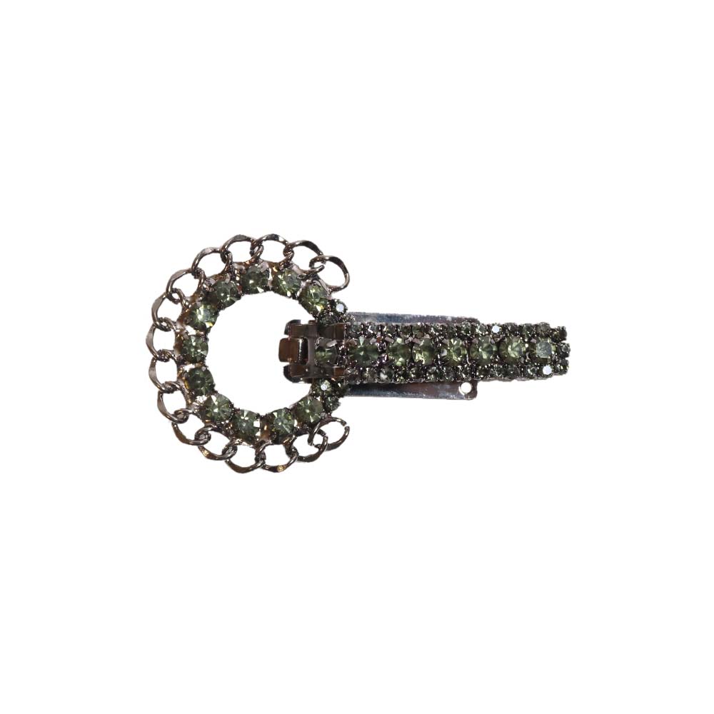 Клипсы декоративные со стразами (уп. 1шт) 5,5 х 1,5 см  арт. XXJ 72409 черный