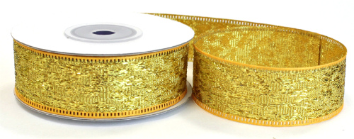 Лента декор. с люрексом (уп.10 ярд) ш.25 мм арт. LB 150-15 золото