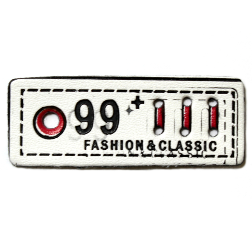 Лейбл пришивной арт.185 (уп 10шт) 40*15 мм &quot;99 FASHION&CLASSIC&quot;белый