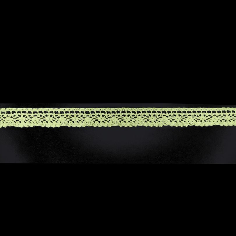 Кружево отеч. арт. 3749 шир. 22 мм, рис. 2201140 № 082 ДС салатовый (уп. 25 м)