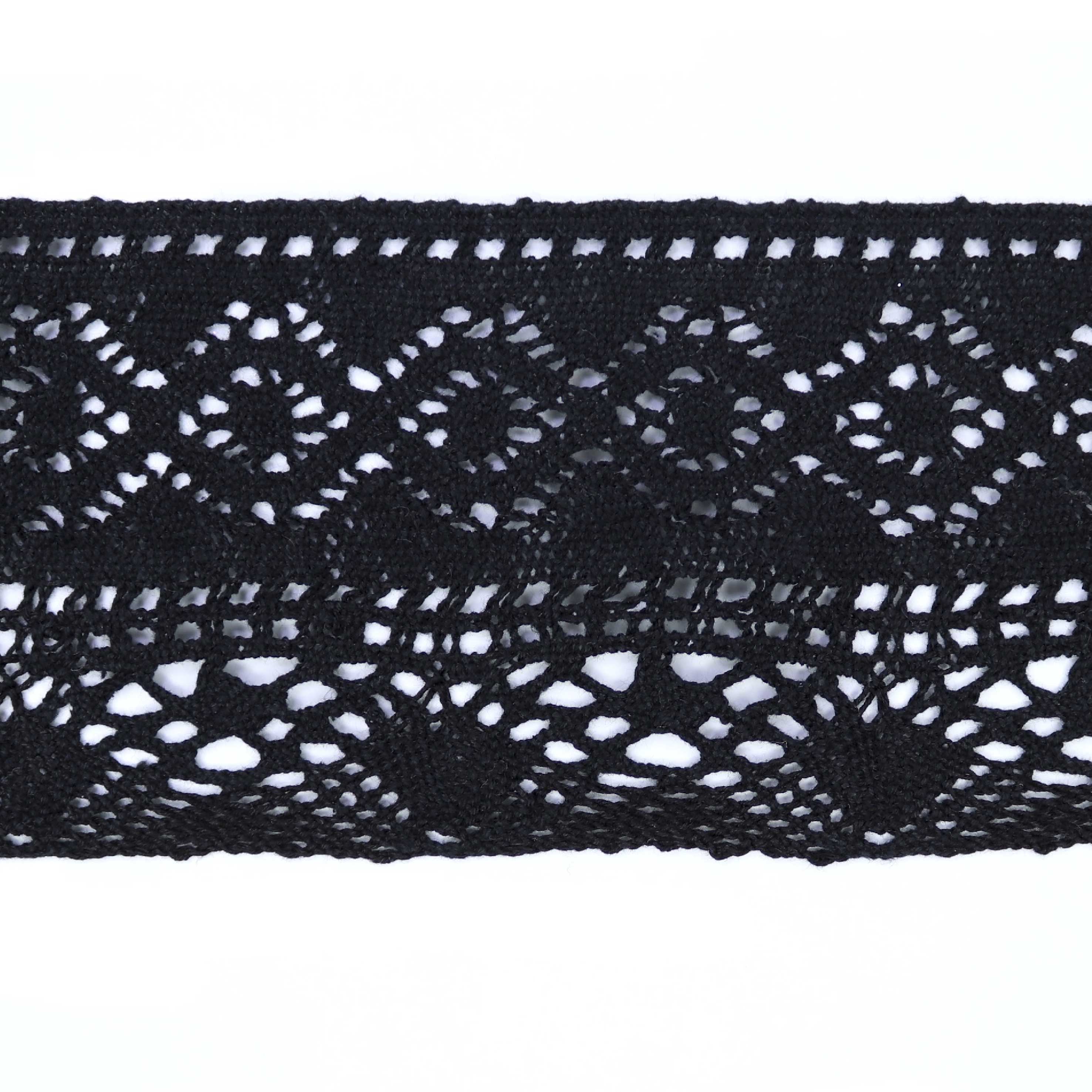 Кружево отеч. арт. 3749 шир. 100 мм, рис. 10001172  № 365 ДС черный (уп. 25 м)