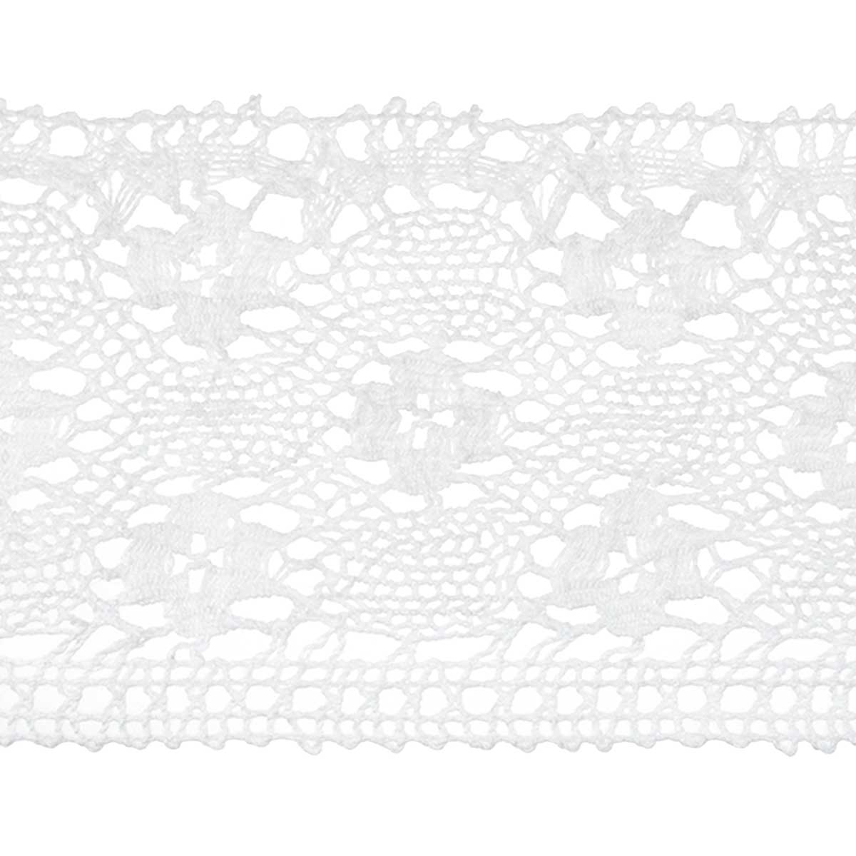 Кружево отеч. арт. 3749 шир. 125 мм, рис. 12501038  № 001 ДС белый (уп. 25 м)