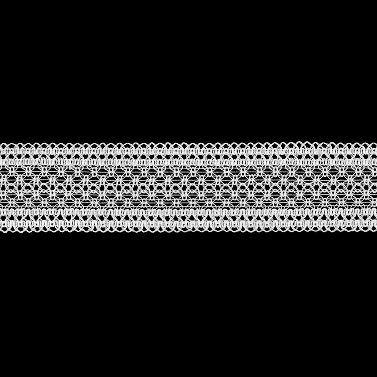 Тесьма отделочная рис. 60645/32 шир. 32 мм (уп. 25 м) белый (900003)