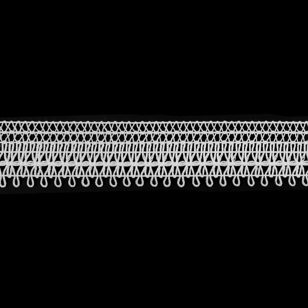 Тесьма отделочная рис. 6212 шир. 34 мм белая (уп. 25 м)