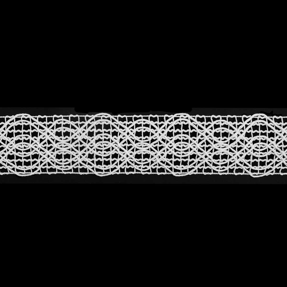 Тесьма отделочная рис. с6237 шир. 35 мм белая (уп. 50 м)