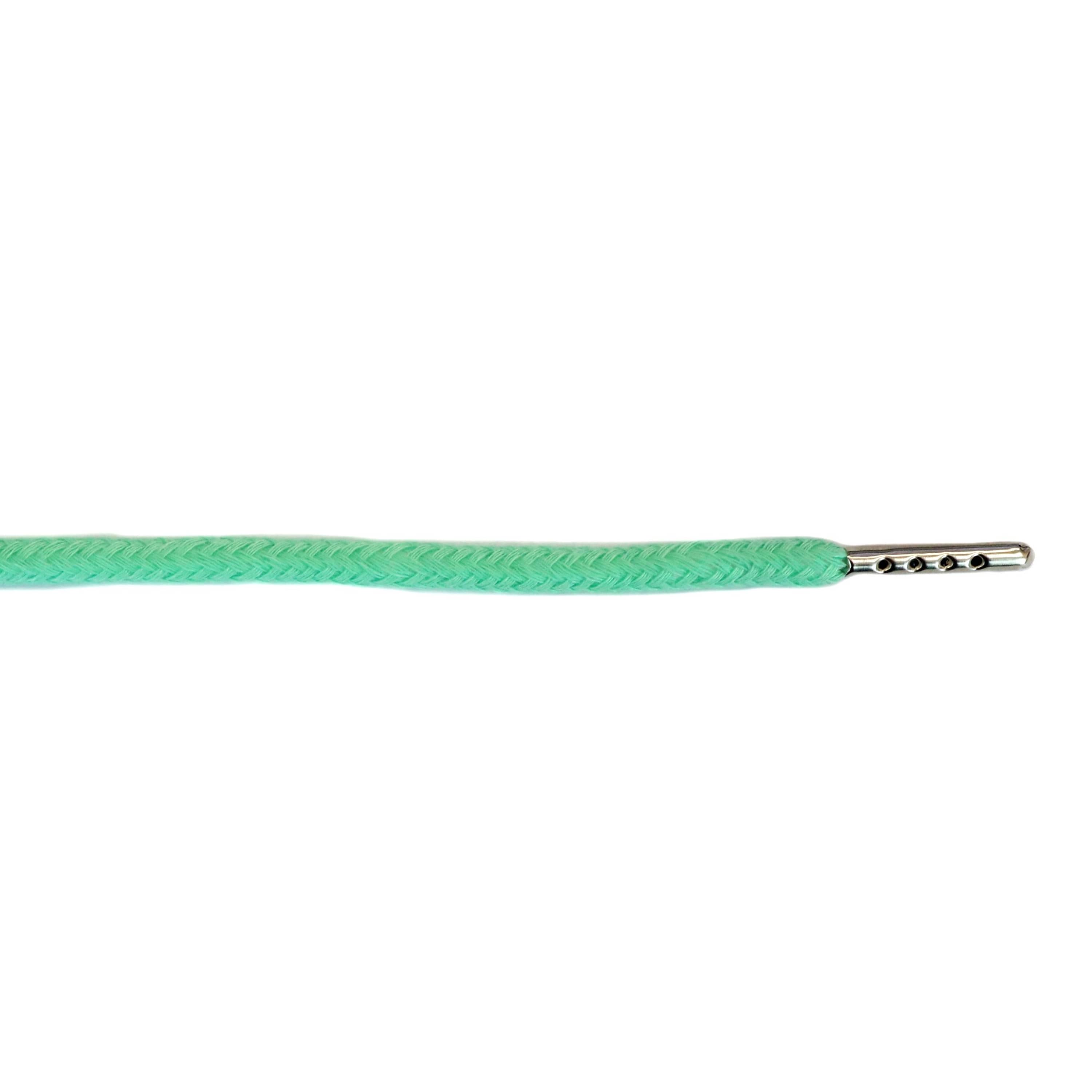 Шнурки дл.133 см №133 ДС светло-зелёный диам.5 мм с мет.наконечником 2 см  (уп.10шт)  (027)