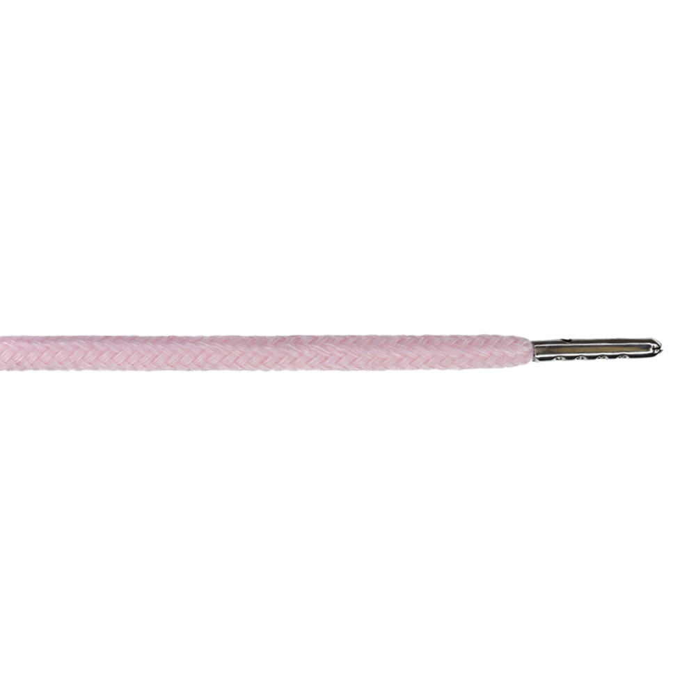Шнурки дл.133 см №233 ДС бело-лиловый диам.5 мм с мет.наконечником 2 см  (уп.10шт)  (059)
