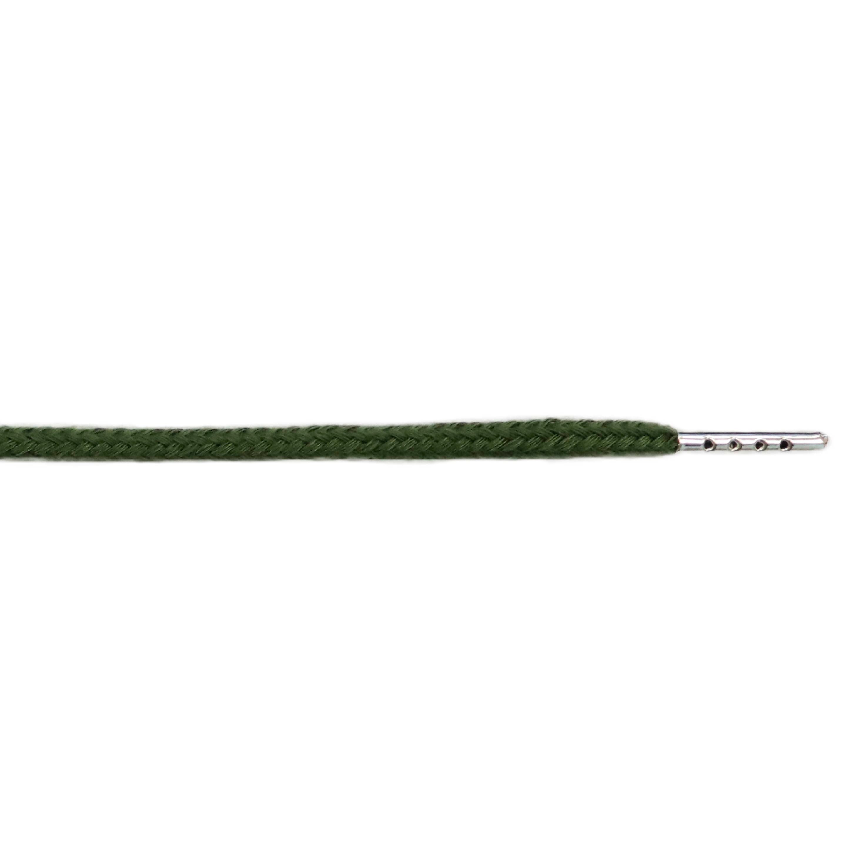 Шнурки дл.133 см хромовый зеленый диам.5 мм с мет.наконечником 2 см  (уп.10шт)  (005Y)